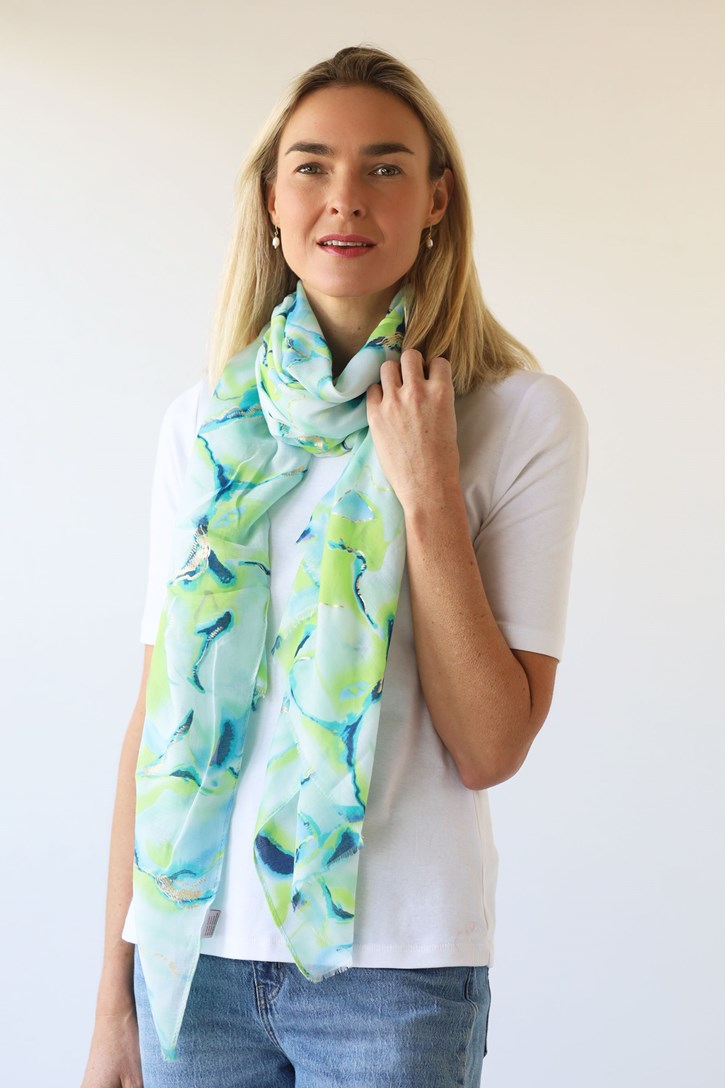 MARBLED FOIL SCARF